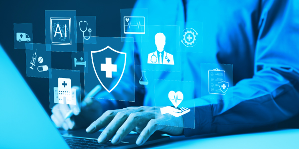 Healthcare professional interacting with a digital checklist on a laptop - case study of global publisher improving HCP targeting and maximizing ROAS with Doceree admanager 